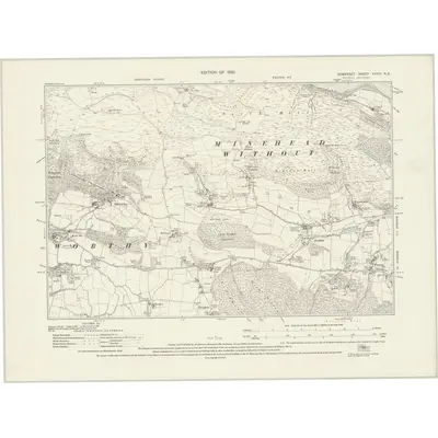 1928 Map of Somerset XXXIV.NE, 1930 Print
