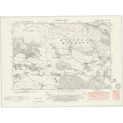 1938 Map of Somerset XXXIV.NE, 1949 Print