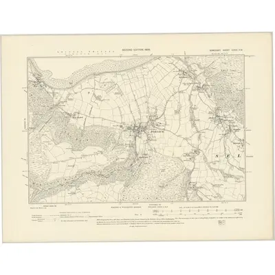 1902 Map of Somerset XXXIV.NW, 1903 Print