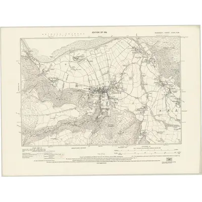 1928 Map of Somerset XXXIV.NW, 1931 Print