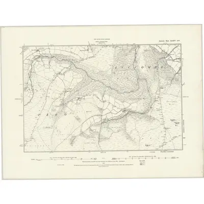 1888 Map of Somerset XXXIV.SW, 1889 Print