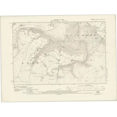 1928 Map of Somerset XXXIV.SW, 1930 Print