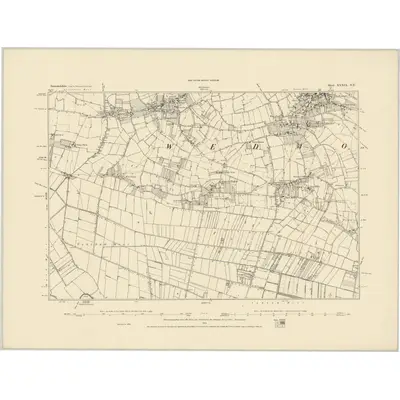 1884 Map of Somerset XXXIX.NE, 1885 Print