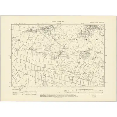 1902 Map of Somerset XXXIX.NE, 1904 Print
