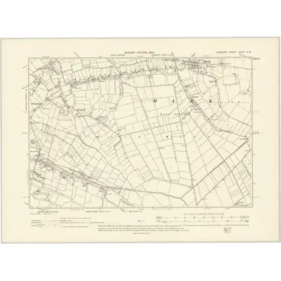 1902 Map of Somerset XXXIX.NW, 1904 Print