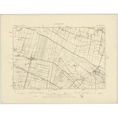 1884 Map of Somerset XXXIX.SE, 1885 Print