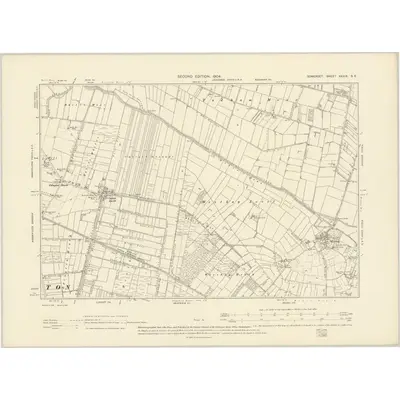 1902 Map of Somerset XXXIX.SE, 1904 Print