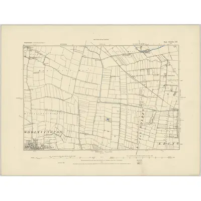 1884 Map of Somerset XXXIX.SW, 1885 Print