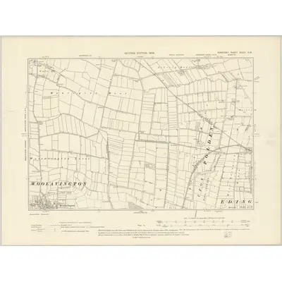 1902 Map of Somerset XXXIX.SW, 1904 Print