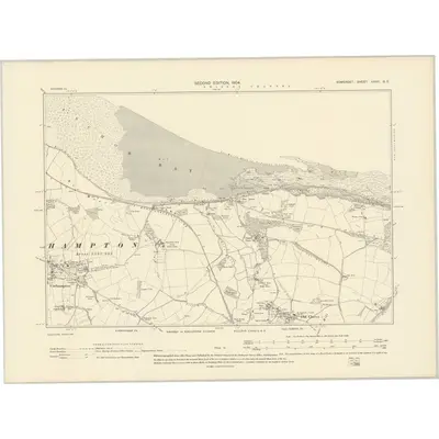 1902 Map of Somerset XXXV.SE, 1904 Print