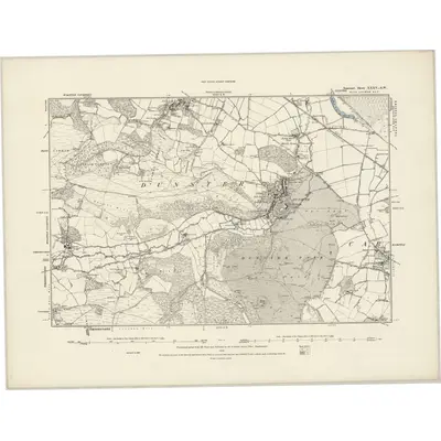 1887 Map of Somerset XXXV.SW, 1888 Print