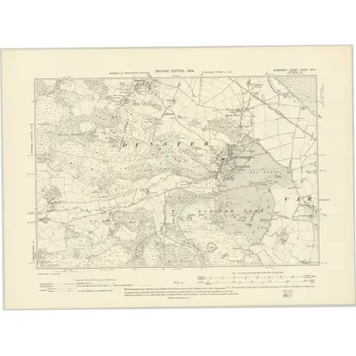 1902 Map of Somerset XXXV.SW, 1904 Print