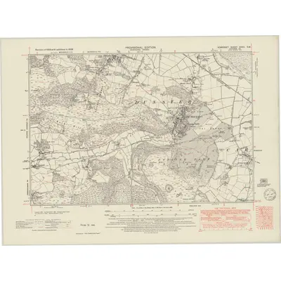 1938 Map of Somerset XXXV.SW, 1949 Print