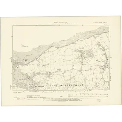 1902 Map of Somerset XXXVI.SE, 1904 Print