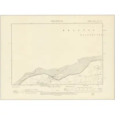 1902 Map of Somerset XXXVII.NW, 1904 Print