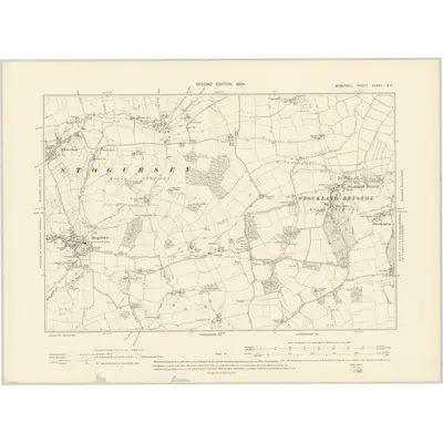 1902 Map of Somerset XXXVII.SE, 1904 Print