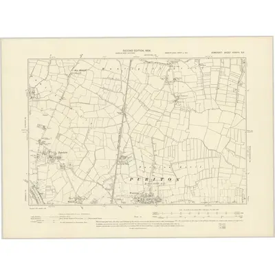 1902 Map of Somerset XXXVIII.SE, 1904 Print