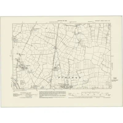 1929 Map of Somerset XXXVIII.SE, 1932 Print