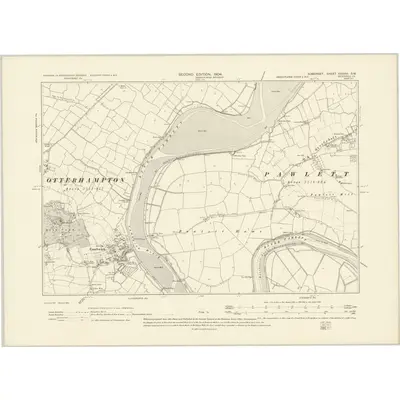 1902 Map of Somerset XXXVIII.SW, 1904 Print