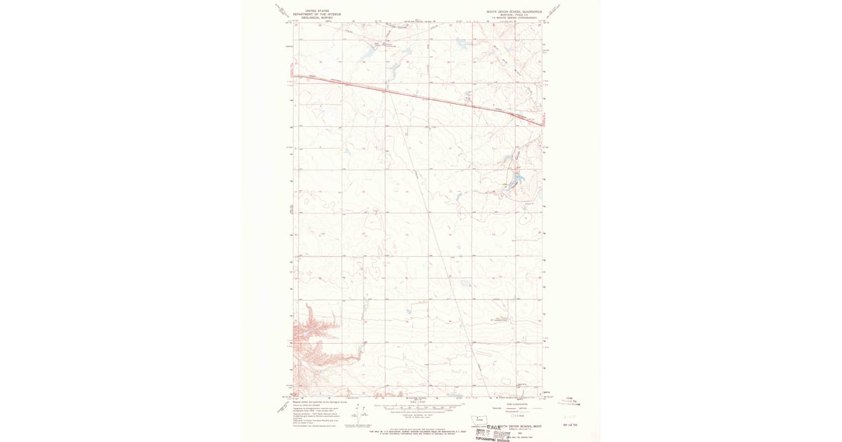 1967 Map of South Devon School, Toole County, MT — High-Res | Pastmaps