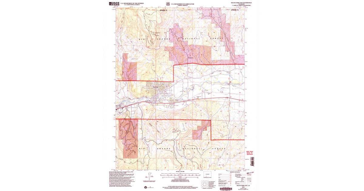 2001 Map 2001 Map of South Fork East, South Fork, CO — High-Res | Pastmaps
