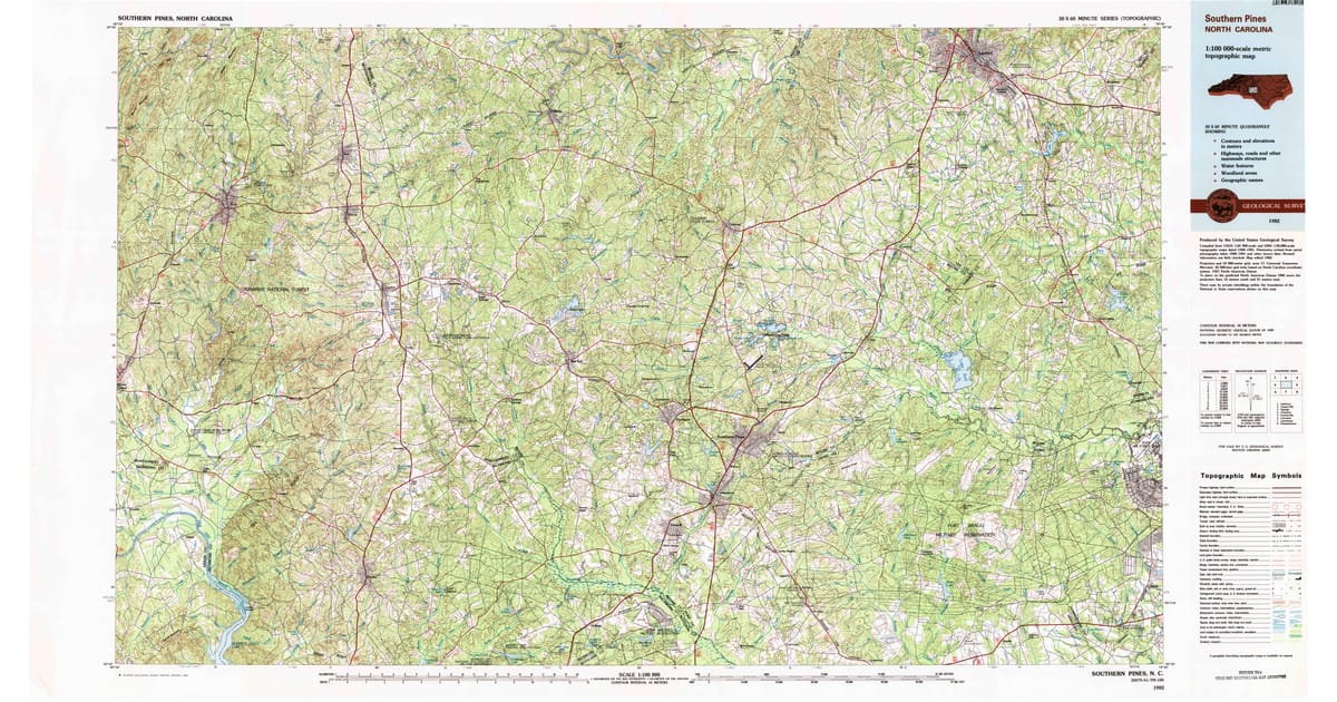 1980s Maps of Heritage Village - Southern Pines Moore County Nc Usgs Topo 1982 P1983 Og 1200x630