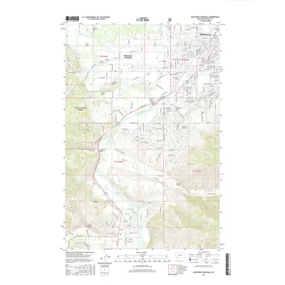 2017 Map of Southwest Missoula, 2017 Print