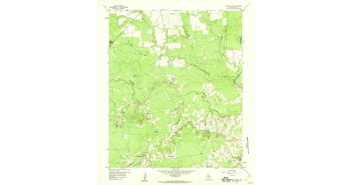 1959 Map of Spade Ranch, Mitchell County, TX — High-Res | Pastmaps