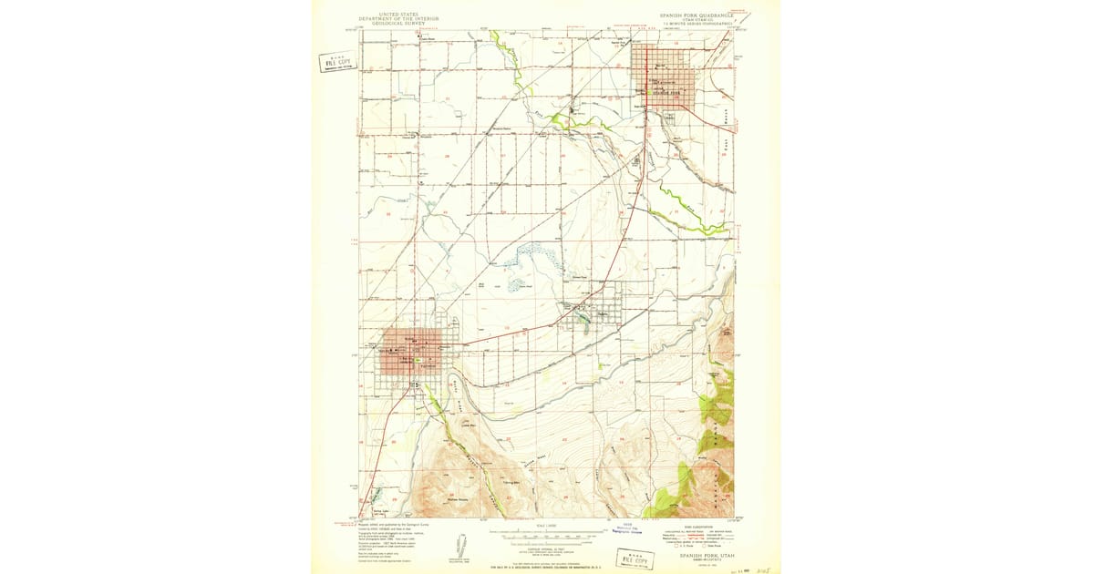 1950s Maps of Woodland Hills UT - Spanish Fork Utah County Ut Usgs Topo 1950 Og 1200x630 