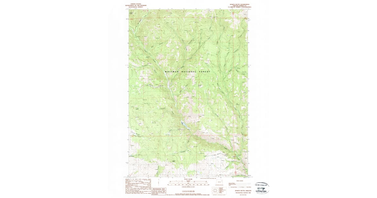 1988 Map of Sparta Butte, Baker County, OR — High-Res | Pastmaps