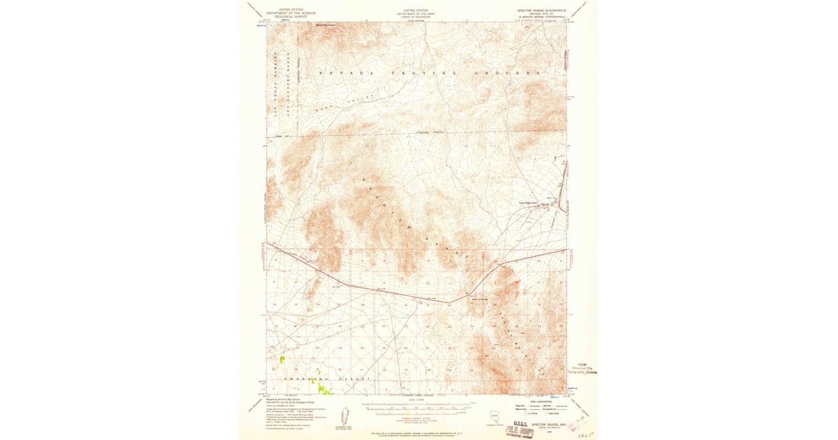 1952 Map of Specter Range, Nye County, NV — High-Res | Pastmaps