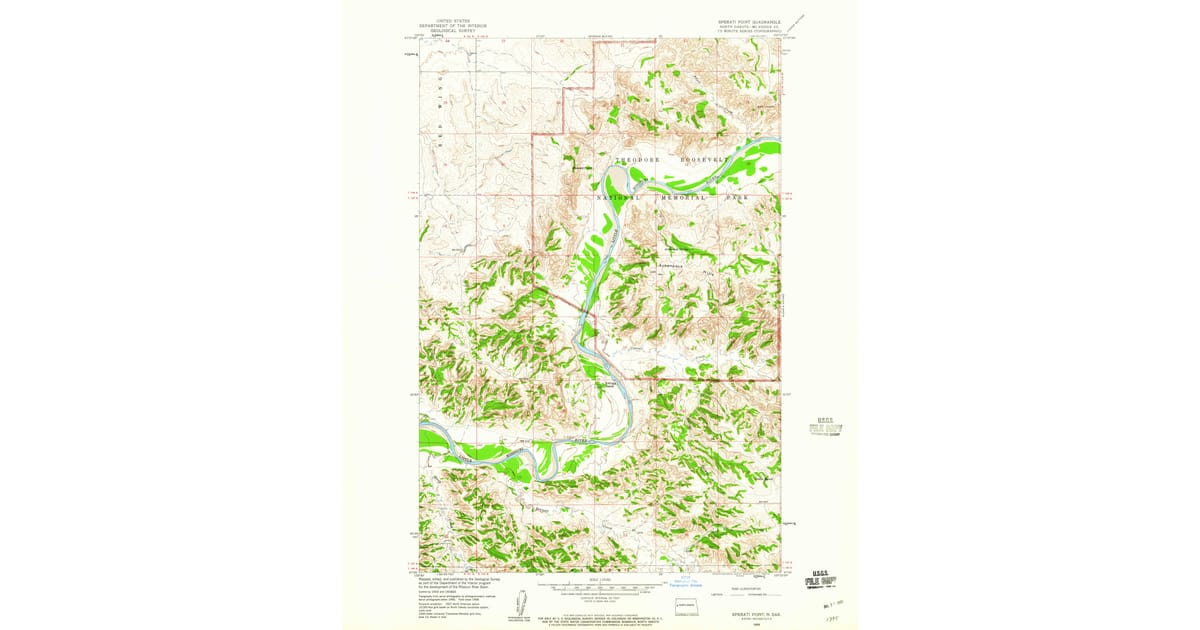 Point Mckenzie Map 1958 Map of Sperati Point, McKenzie County, ND — High-Res, 1960 Print ...