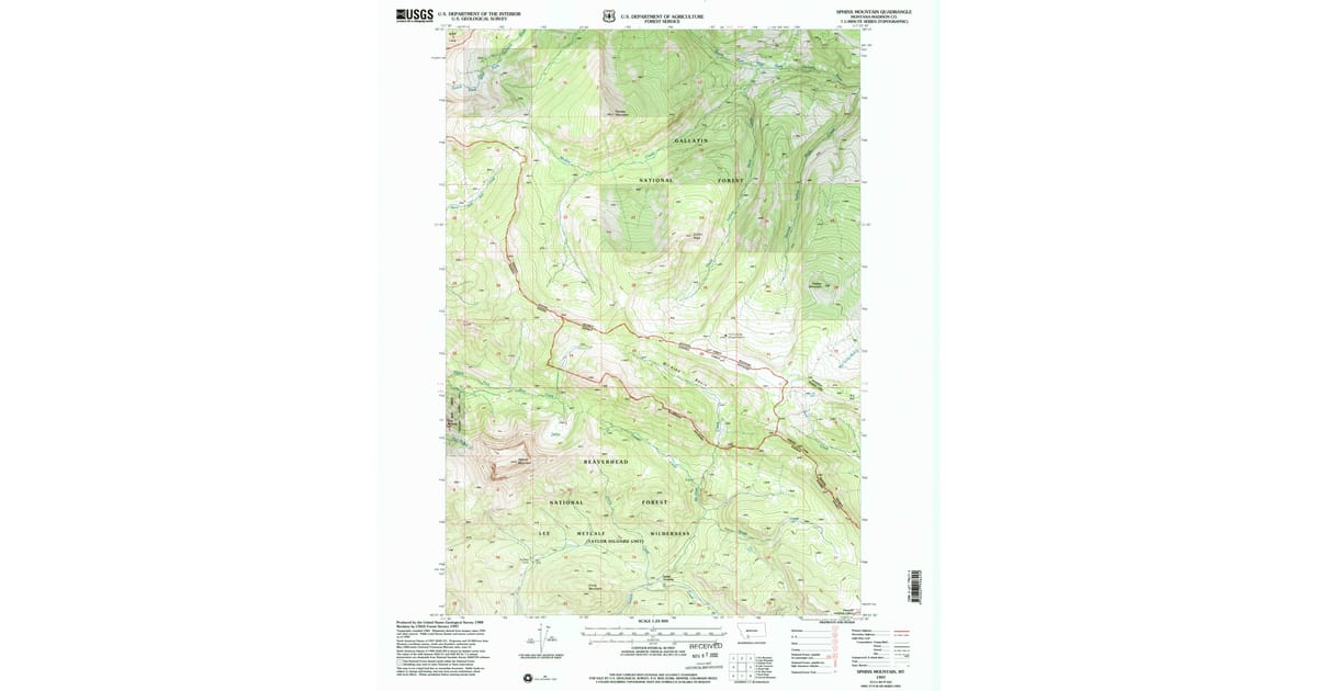 1997 Map 1997 Map of Sphinx Mountain, Madison County, MT — High-Res | Pastmaps