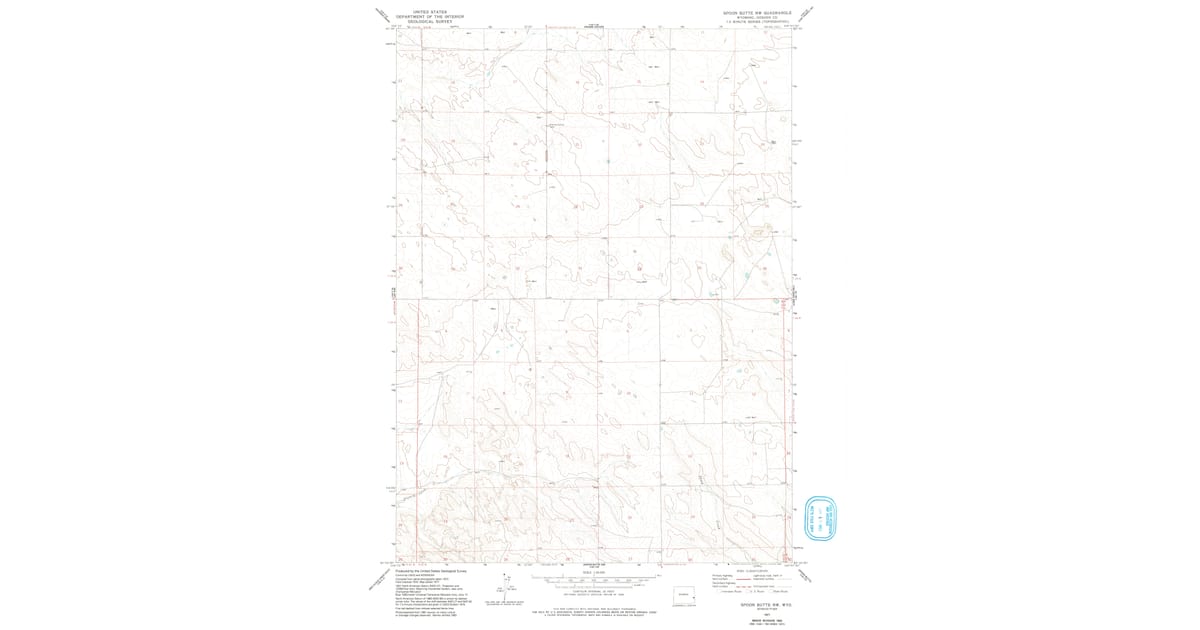 1977 Map of Spoon Butte NW, Goshen County, WY — High-Res | Pastmaps