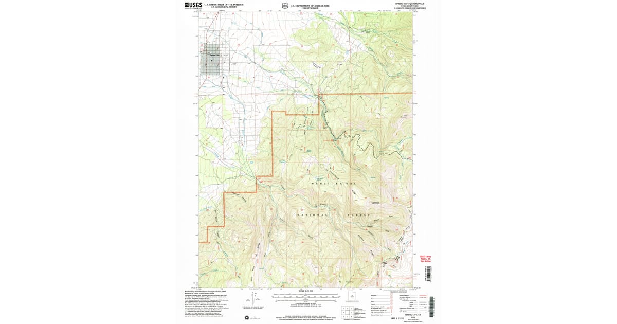 2001 Map of Spring City, UT — High-Res | Pastmaps