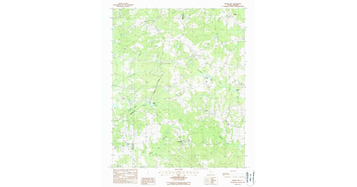 1988 Map of Spring Hill, Lee County, SC — High-Res | Pastmaps