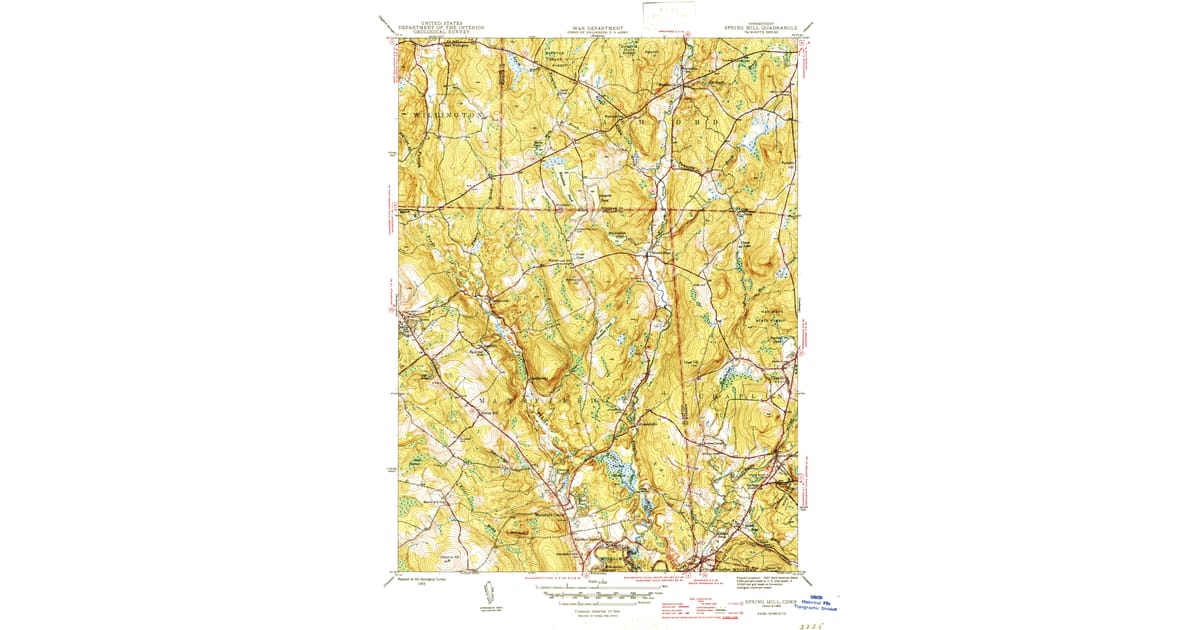 Spring Hull Map 1945 Map of Spring Hill, Tolland County, CT — High-Res | Pastmaps