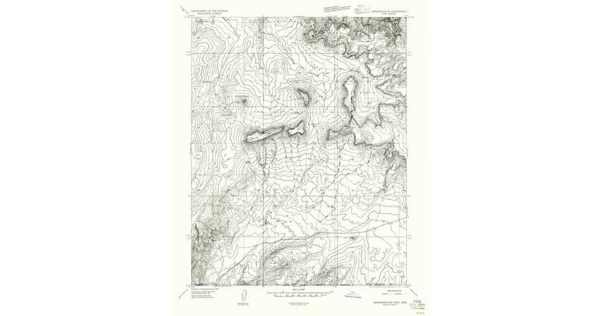 1956 Map of Springdale SE, Kane County, UT — High-Res | Pastmaps