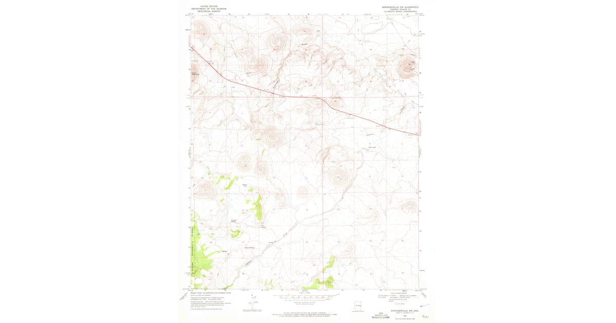 Springerville Lateral Map 1968 Map of Springerville NW, Apache County, AZ — High-Res | Pastmaps