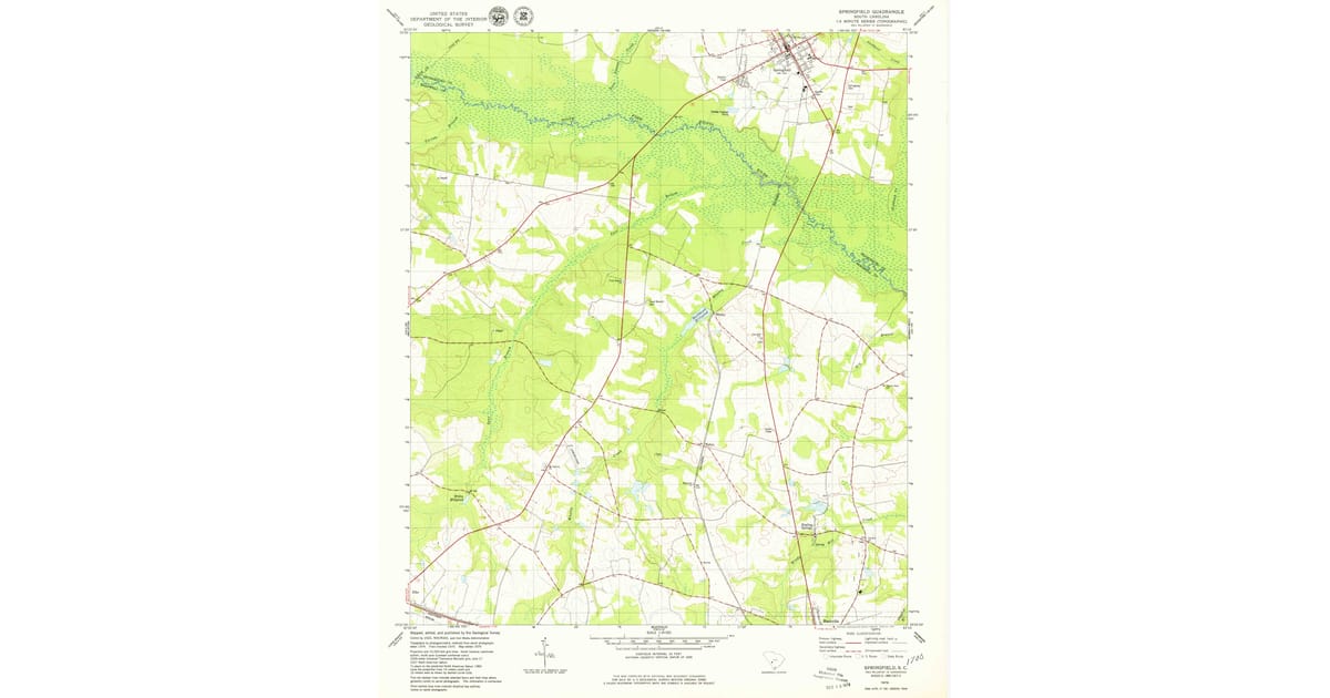 Springfield Sc 1979 Map of Springfield, SC — High-Res | Pastmaps