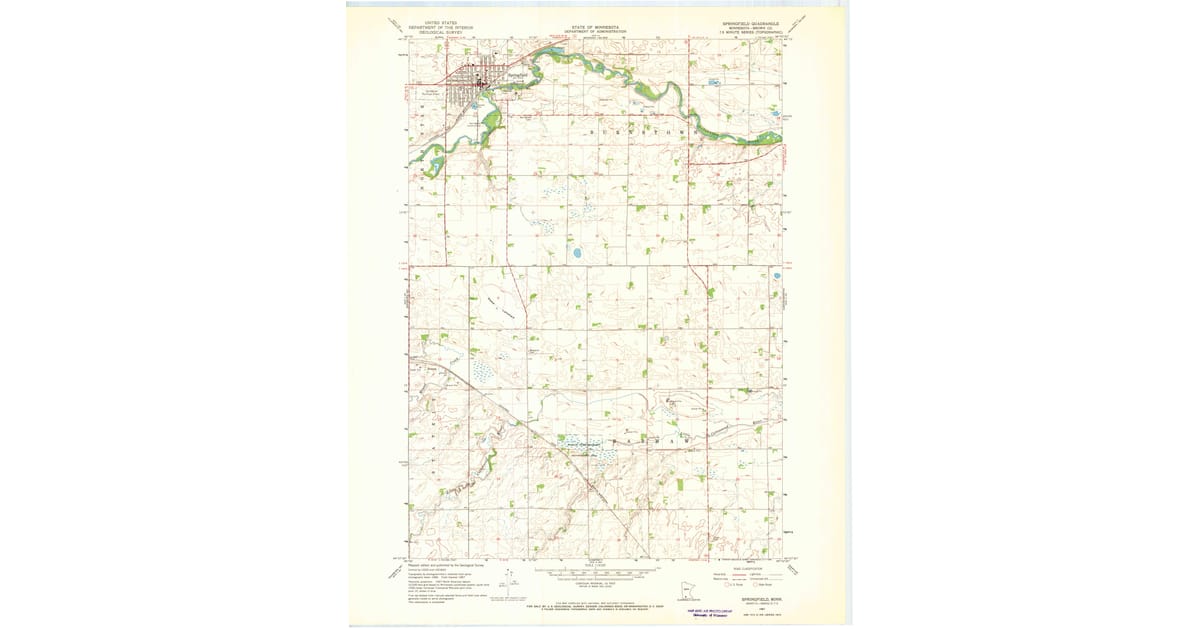 1967 Map of Springfield, MN — High-Res | Pastmaps
