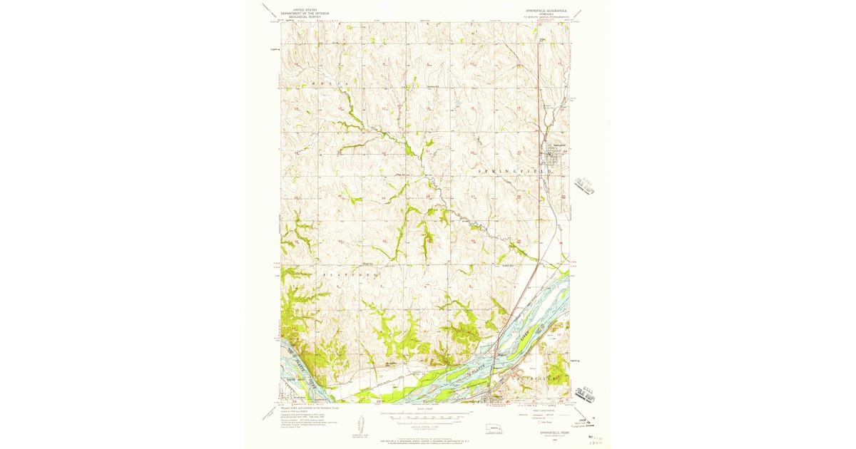 1956 Map of Springfield, NE — High-Res | Pastmaps