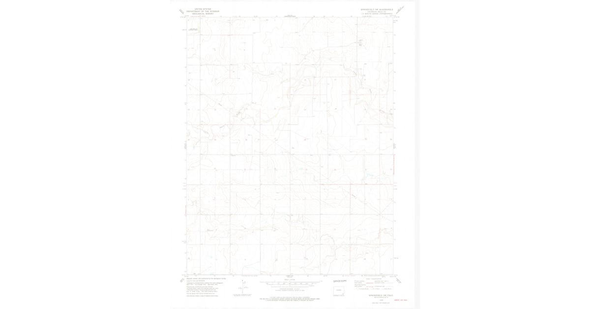 1978 Map of Springfield SW, Baca County, CO — High-Res, 1979 Print ...