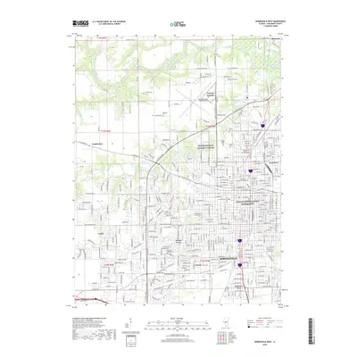 2018 Map of Springfield West, 2018 Print