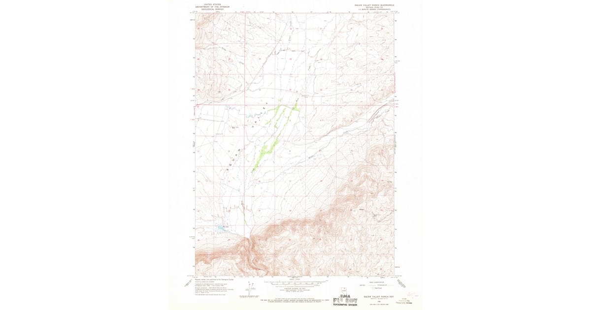 1965 Map of Squaw Valley Ranch, Elko County, NV — High-Res | Pastmaps