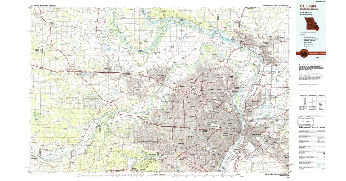 1980s Maps of Cool Valley MO - St Louis St Charles County Mo Usgs Topo 1985 Og 1200x630 
