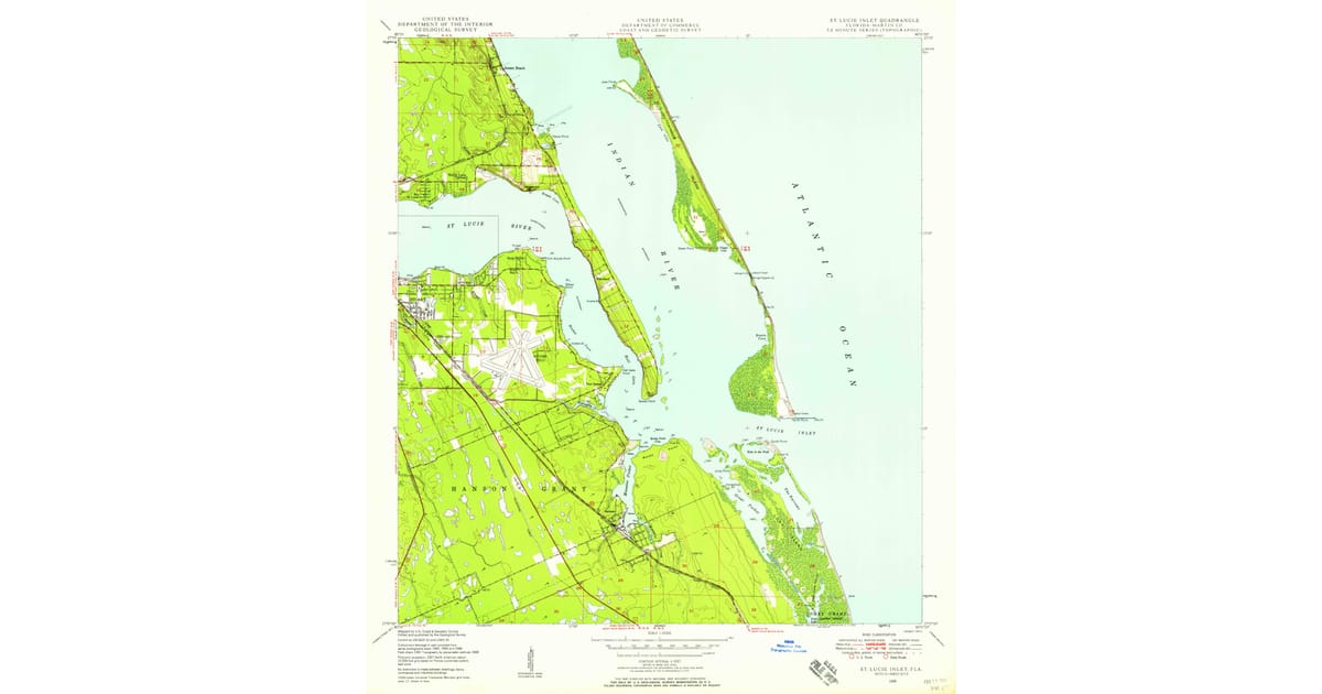 Old Maps of Ocean Breeze FL for - St Lucie Inlet Martin County Fl Usgs Topo 1948 P1958 Og 1200x630