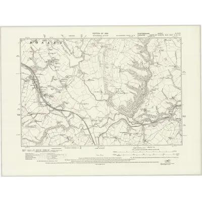 1922 Map of Staffordshire III.NE, 1926 Print