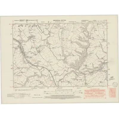 1945 Map of Staffordshire III.NE, 1950 Print