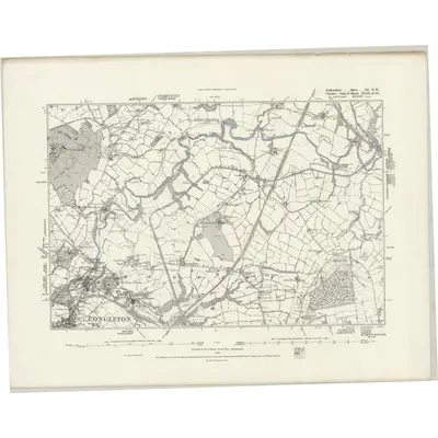1871 Map of Staffordshire III.NW, 1888 Print